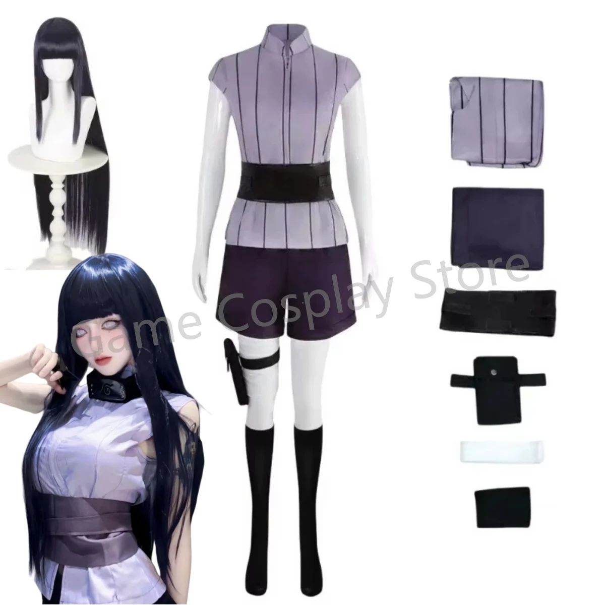 Violet Evergarden Dress - Hyuga Hinata Cosplay Costume Wig Women
